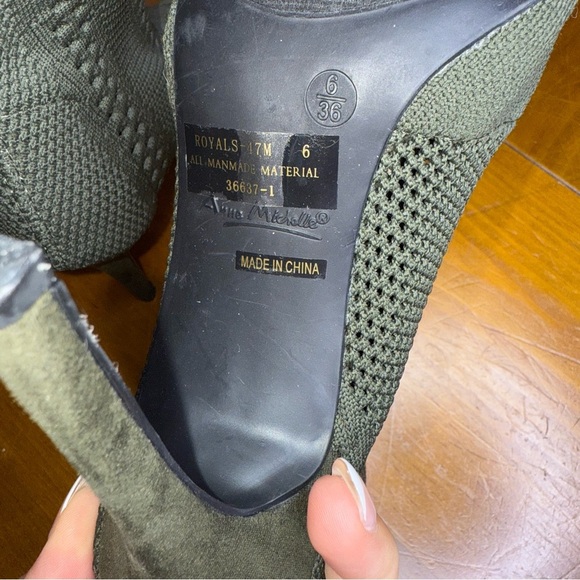 Anne Michelle Olive High Heel Booties - Picture 9 of 9